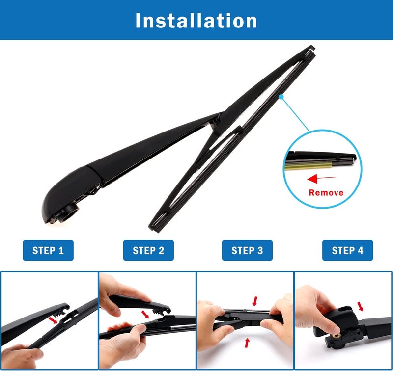 WTI Rear Wiper Arm Blade Set Compatible With Toyota RAV4 2013-2018 Rear Windshield Window Wiper Kits Assembly New Replacement Accessories Parts Fit 8524242040 - Image 5